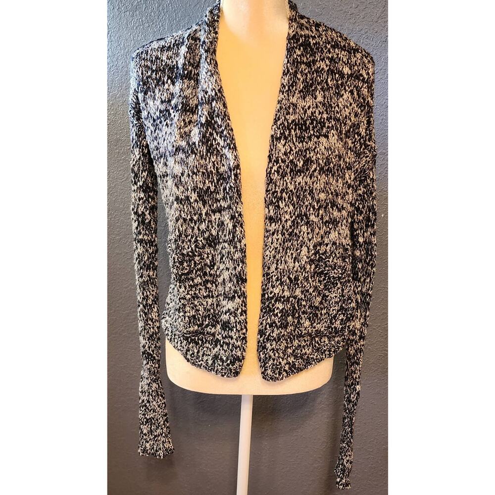 ABERCROMBIE & Fitch Marbled Black & White Open Front Sweater Cardigan Size XXS
